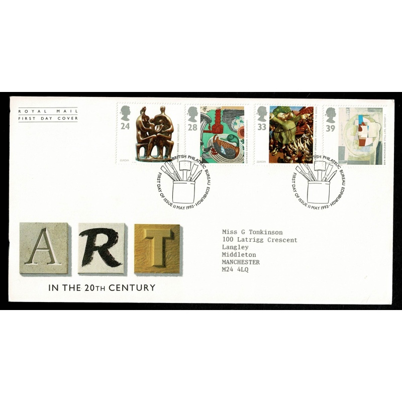 1993 Contemporary Art. Philatelic Bureau FDI Handstamp.