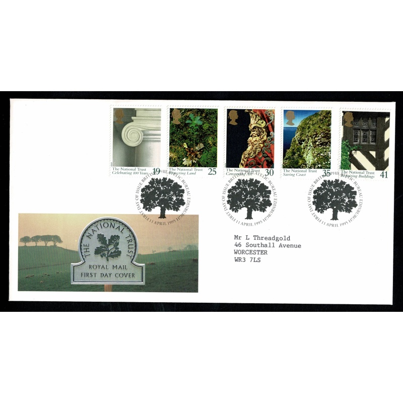 1995 National Trust. Philatelic Bureau FDI Handstamp.