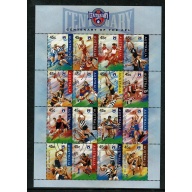 1996 Centenary of Australian Football League. Se-tenant Sheet of 16. CTO