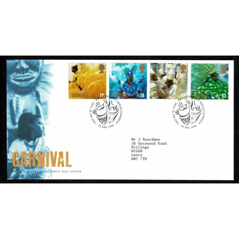 1998 Carnival. Philatelic Bureau FDI Handstamp. 25th August 1998