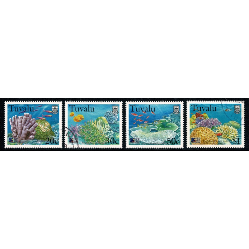 Tuvalu. 1998 Coral Reef Life. Used set 4 values. SG 822-825