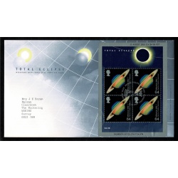 Pair of Covers. 1999 Total Eclipse FDC. Philatelic Bureau  & Falmouth FDI Handstamps.