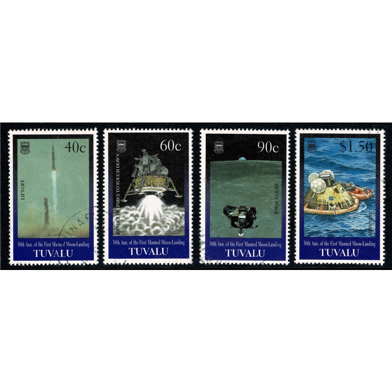 Tuvalu. 1999 30th Anniversary Moon Landing. Set 4 values used. SG 841-844