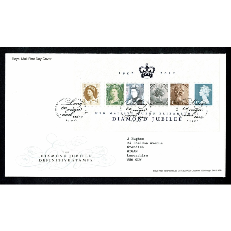 2012 Diamond Jubilee Miniature Sheet. London SW1 FDI Handstamp