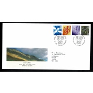 Pair of covers for Sotland & Wales. 2nd, 1st, E, 64p Pictorial Regionals. "Philatelic Bureau" FDI Handstamp. 8th June 1999