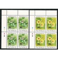 Tuvalu. 1993 Flowers. Set of 4 values in cylinder blocks. SG 664-667