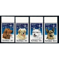 Tuvalu. 1994 Chinese New Year, Year of the Dog. Set of 4 values. SG  698-701. SPECIMEN overprint