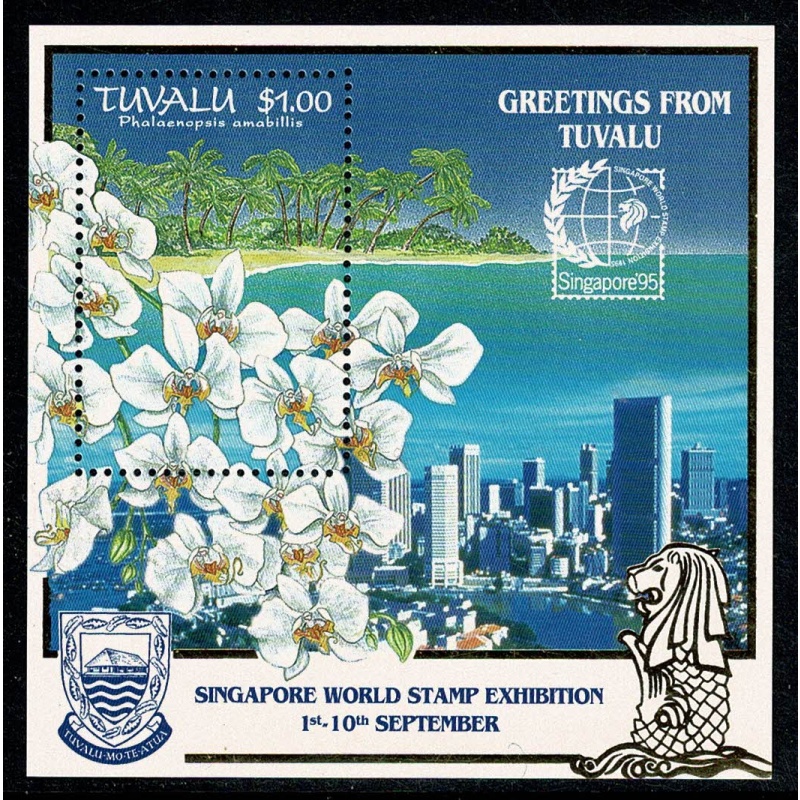 Tuvalu. 1995 Singapore 95 Stamp Exhibition. Miniature Sheet. SG MS745.