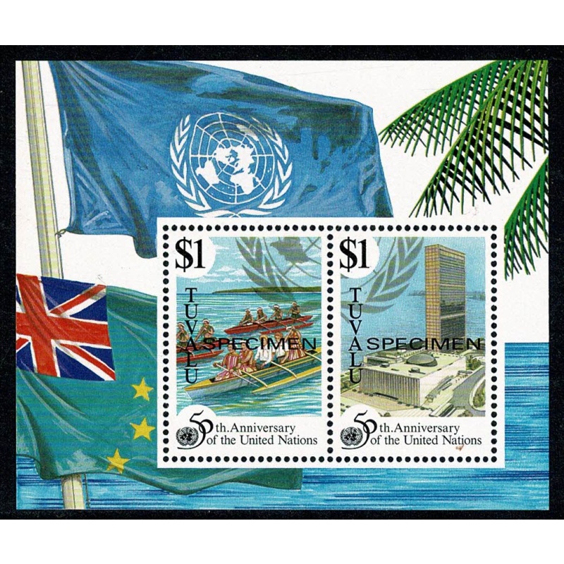 Tuvalu. 1995 50th Anniversary United Nations. Miniature Sheet. SG MS746. SPECIMEN overprint