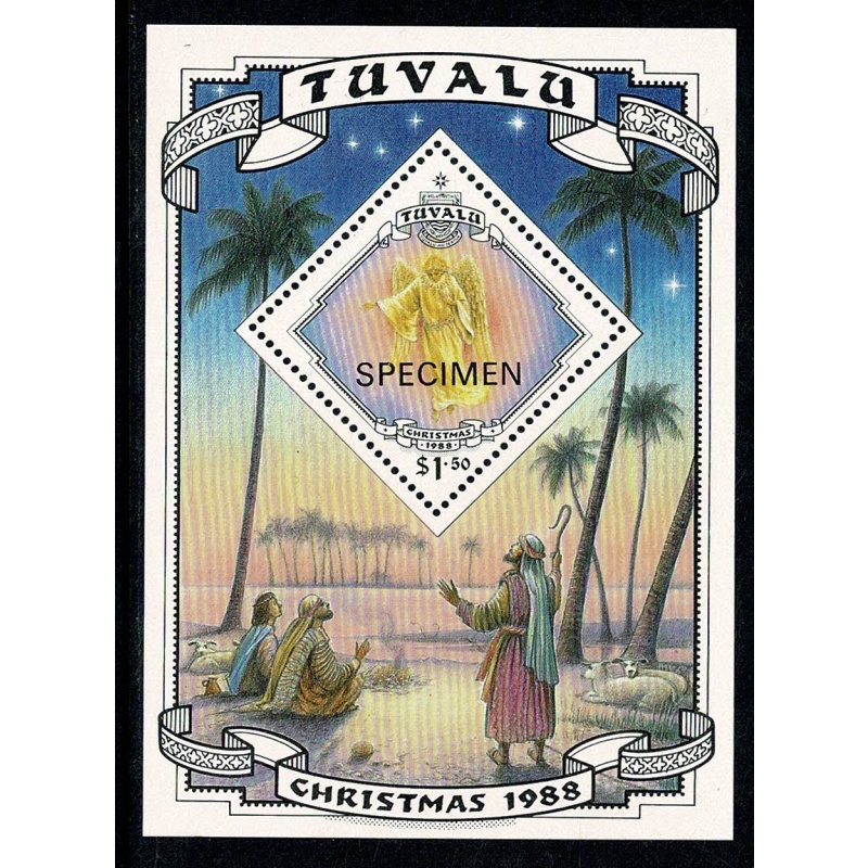 Tuvalu. 1988 Christmas Miniature Sheet. SG MS548. SPECIMEN overprint.