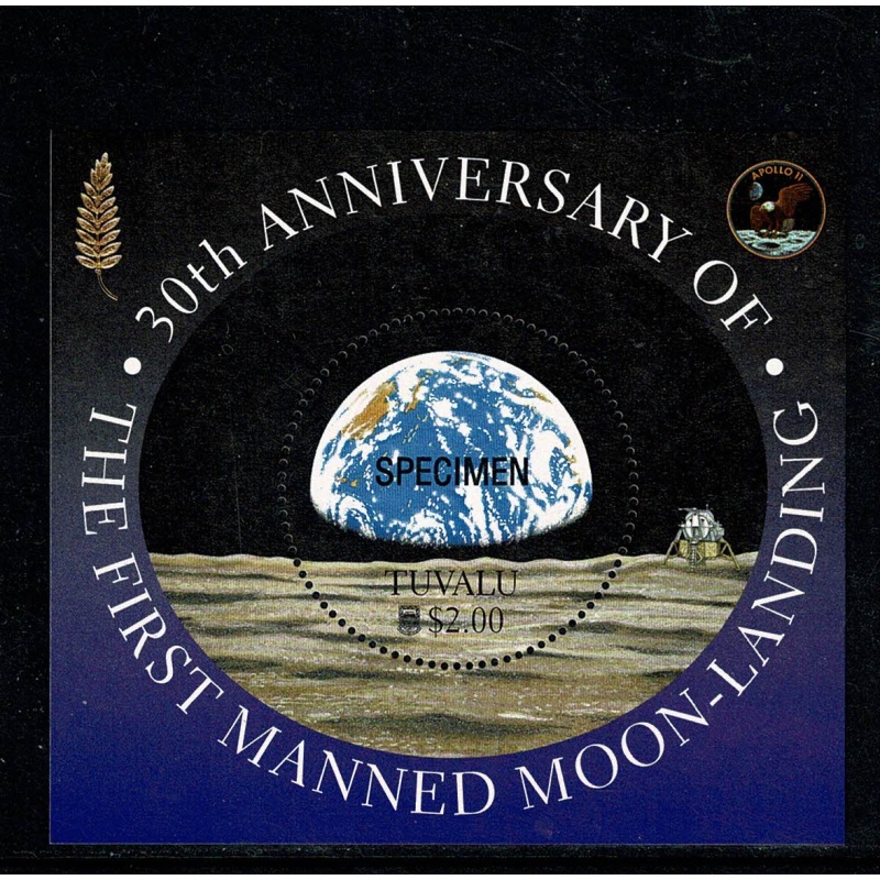 Tuvalu. 1999 30th Aniversary Moon Landing. Miniature Sheet. SG MS845. SPECIMEN overprint