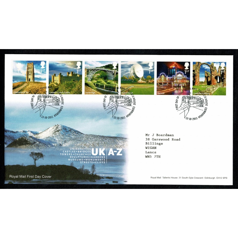 Set of 4 Covers. The UK A to Z. 2011-2012. Tallents House FDI Handstamps