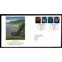 Pair of covers for Sotland & Wales. 2nd, 1st, E, 64p Pictorial Regionals. "Philatelic Bureau" FDI Handstamp. 8th June 1999